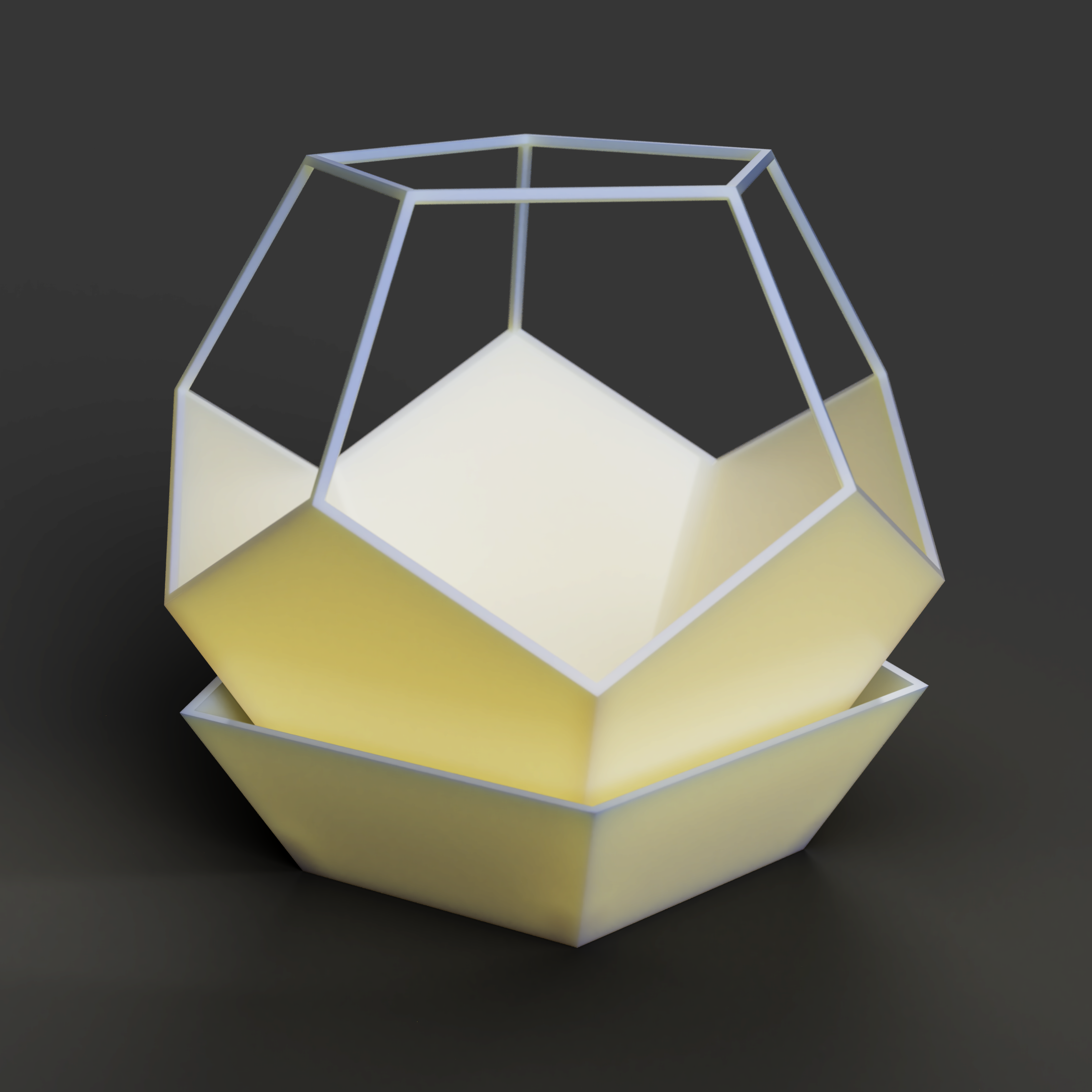 Chậu Hoa Hình Dodecahedron Có Đế Lót