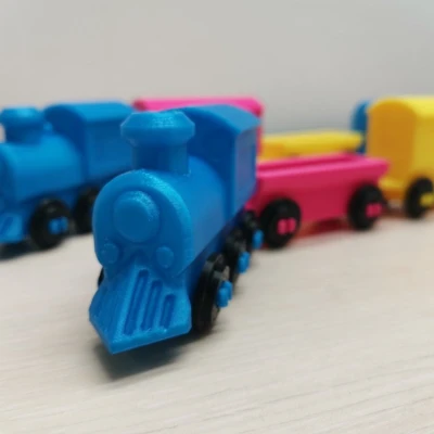 Tàu Hỏa Đầu Máy Kèm Theo Các Toa Xe