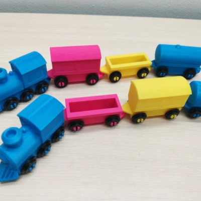 Tàu Hỏa Đầu Máy Kèm Theo Các Toa Xe