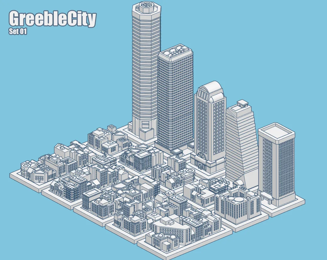 GreebleCity: Bộ 01 - Xây dựng thành phố tí hon