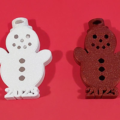 Hộp Quà & Quả Cầu Trang Trí Vỏ Sò Người Tuyết - Tùy Chọn Năm "2023" & Không Năm