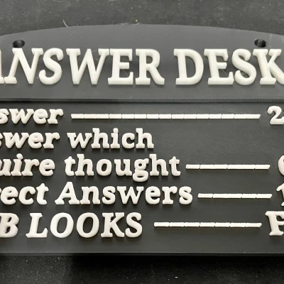 Biển hiệu quầy trả lời màu đen trắng