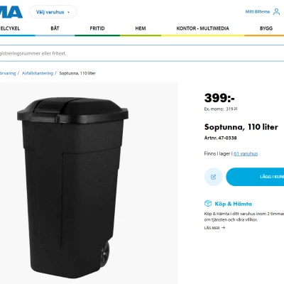 Giá Treo Thùng Rác Biltema 110L