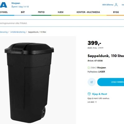 Giá Treo Thùng Rác Biltema 110L