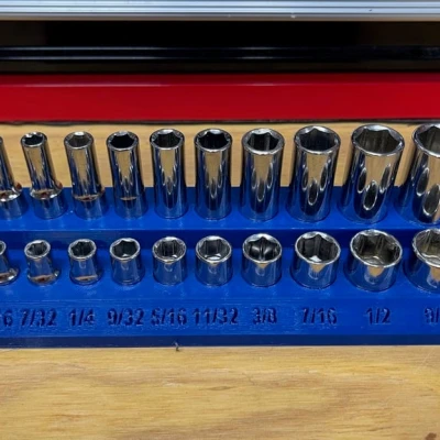 Giá đỡ bộ tuýp SAE Drive 1/4" (5/32, 3/16, 7/32, 1/4, 9/32, 5/16, 11/32, 3/8, 7/16, 1/2, 9/16)