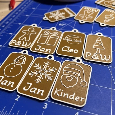 Thẻ Tên Quà Giáng Sinh Tùy Chỉnh (Dùng Tính Năng Text PrusaSlicer)