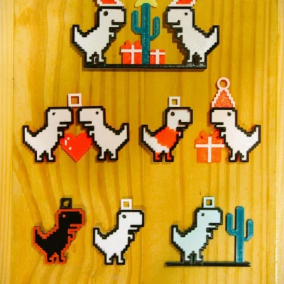 Mặt dây chuyền Khủng long Chrome [Bộ sưu tập]