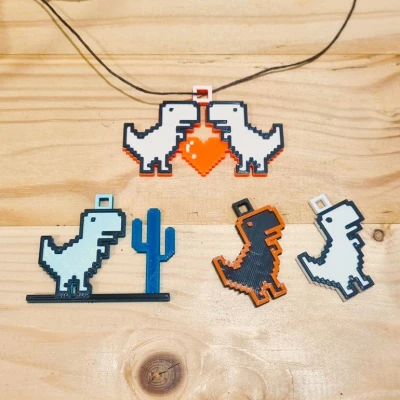 Mặt dây chuyền Khủng long Chrome [Bộ sưu tập]