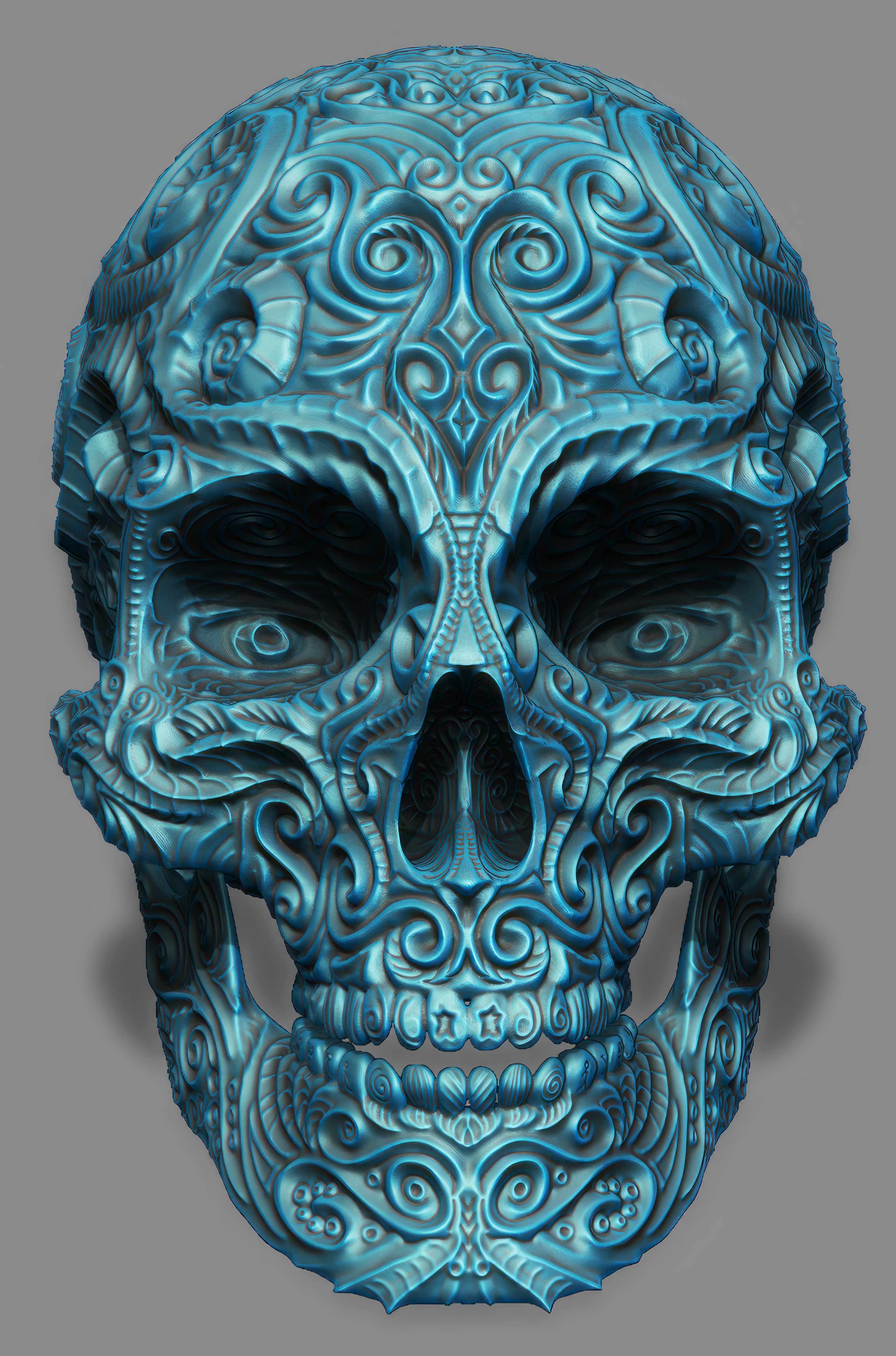 Hộp Sọ Phong Cách Điêu Khắc Hoa Văn Cổ Điển