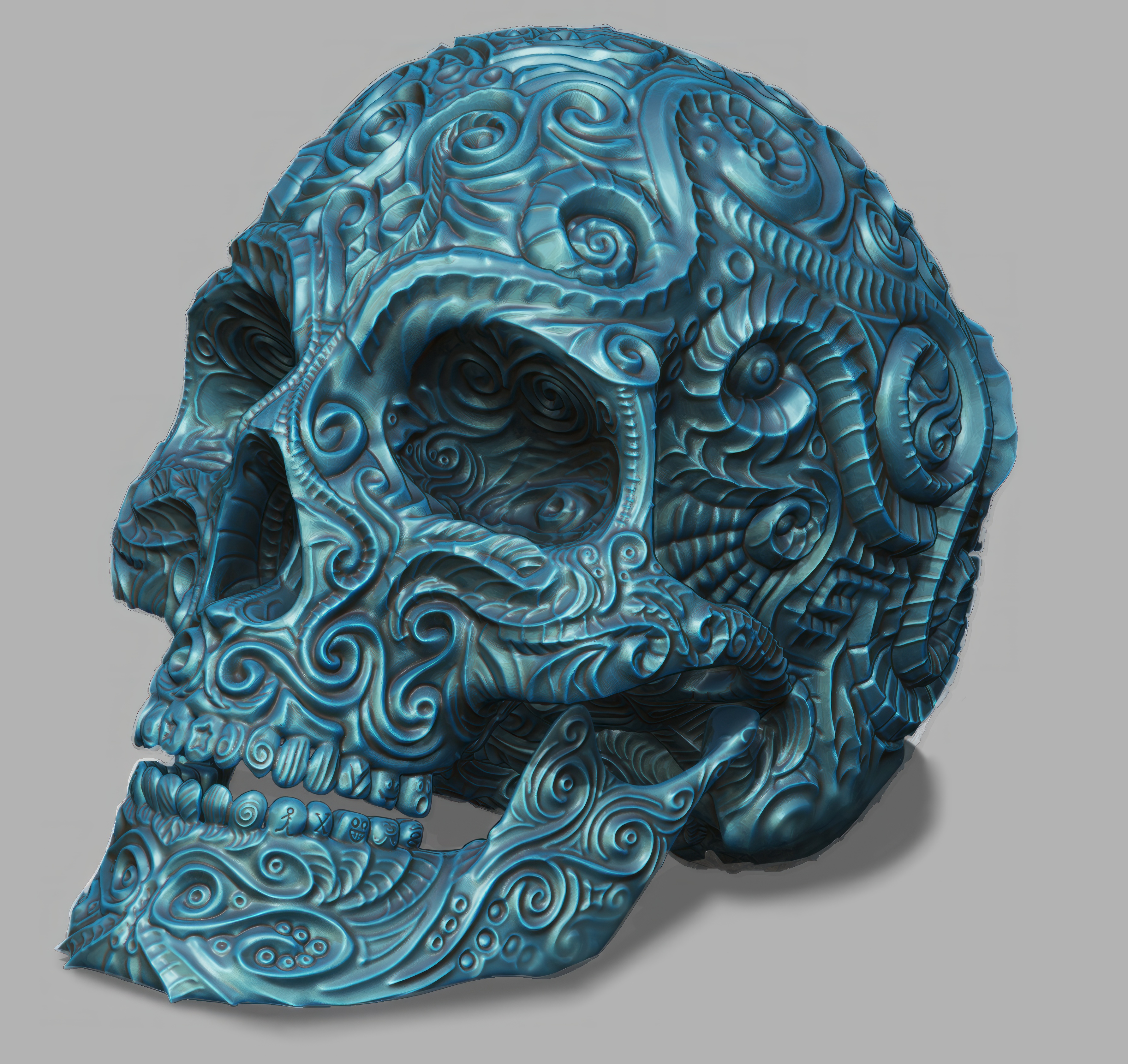 Hộp Sọ Phong Cách Điêu Khắc Hoa Văn Cổ Điển