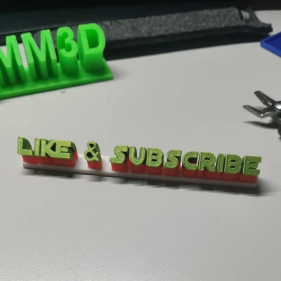 Mô Hình Chữ "Like & Subscribe" Dập Nổi
