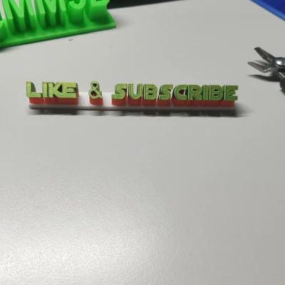 Mô Hình Chữ "Like & Subscribe" Dập Nổi