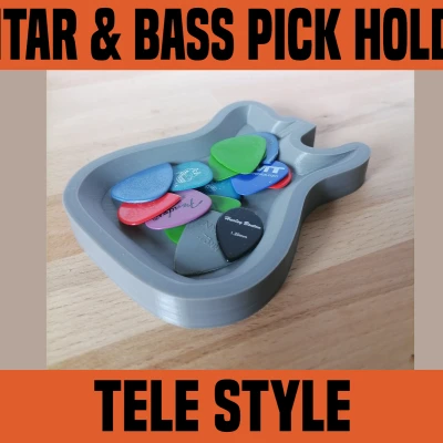 Hộp Đựng Pick Guitar Tele: Tô In 3D Cho Pick Guitar & Bass