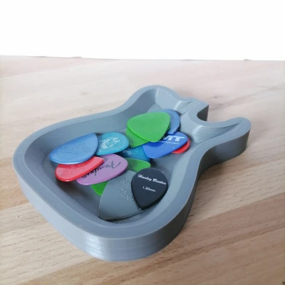 Hộp Đựng Pick Guitar Tele: Tô In 3D Cho Pick Guitar & Bass
