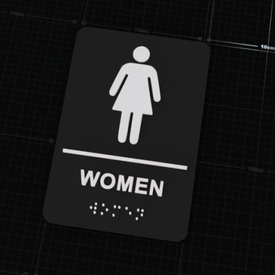 Biển Báo Nhà Vệ Sinh Nữ Có Chữ Braille