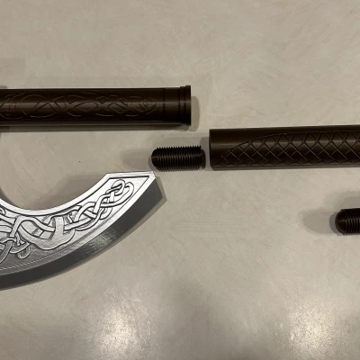 Rìu Viking Có Tay Cầm (Không Cần Keo)