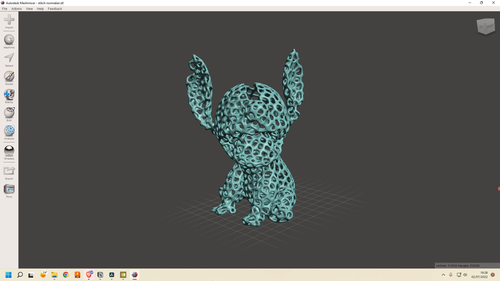 Heo đất Stitch voronoi