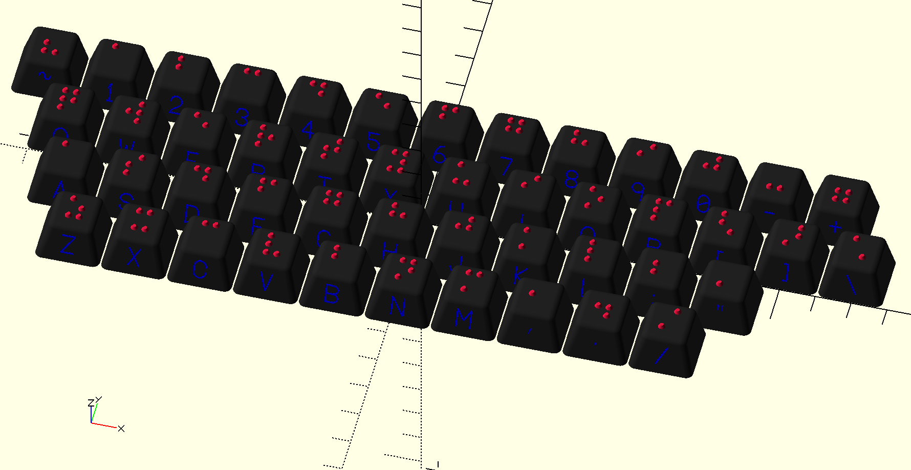 Bàn phím Braille Tham số [Keycap Cherry MX]