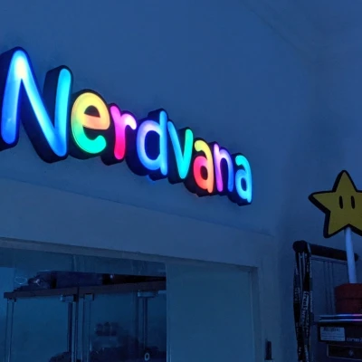 Biển hiệu Nerdvana marquee