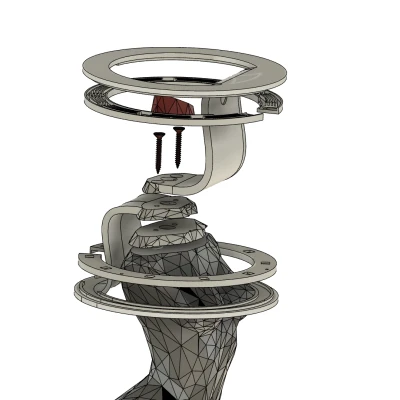 Đèn hiện đại với chụp đèn PLA trong suốt