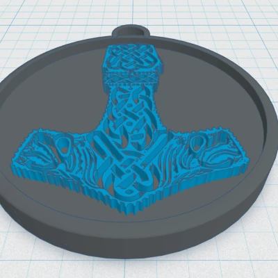 Mặt dây chuyền Viking / Bắc Âu - Búa Thor 45