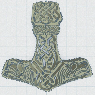 Mặt dây chuyền Viking / Bắc Âu - Búa Thor 45