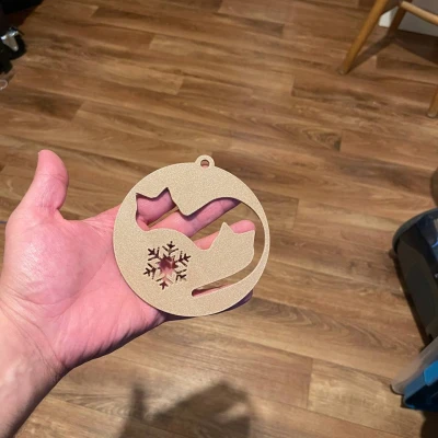 Trang trí cây thông Noel: Cặp đôi mèo cưng