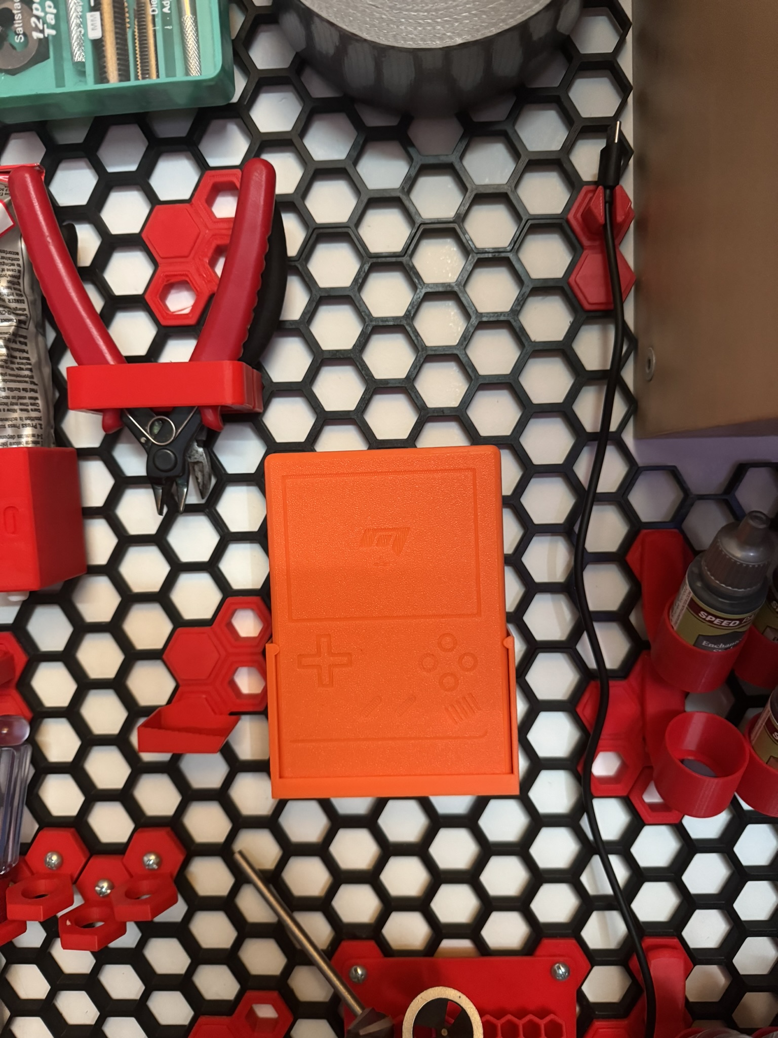 Hộp đựng kiêm giá treo tường tổ ong cho Miyoo Mini+ (Miyoo Mini+ GripCase Honeycomb Wallstorage HWS)