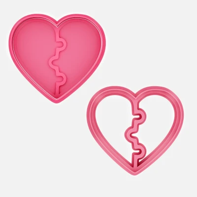 Bộ khuôn cắt bánh quy hình trái tim xếp hình (2 phiên bản)