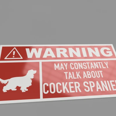 Biển Cảnh Báo Chó Cocker Spaniel