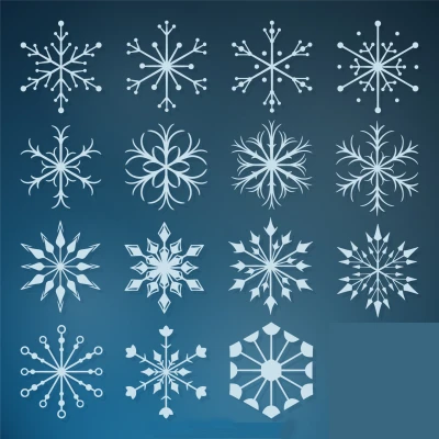 Bộ sưu tập bông tuyết phẳng theo phong cách hình học