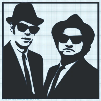 Tranh Treo Tường Blues Brothers – Hình Bóng Vest & Kính Râm