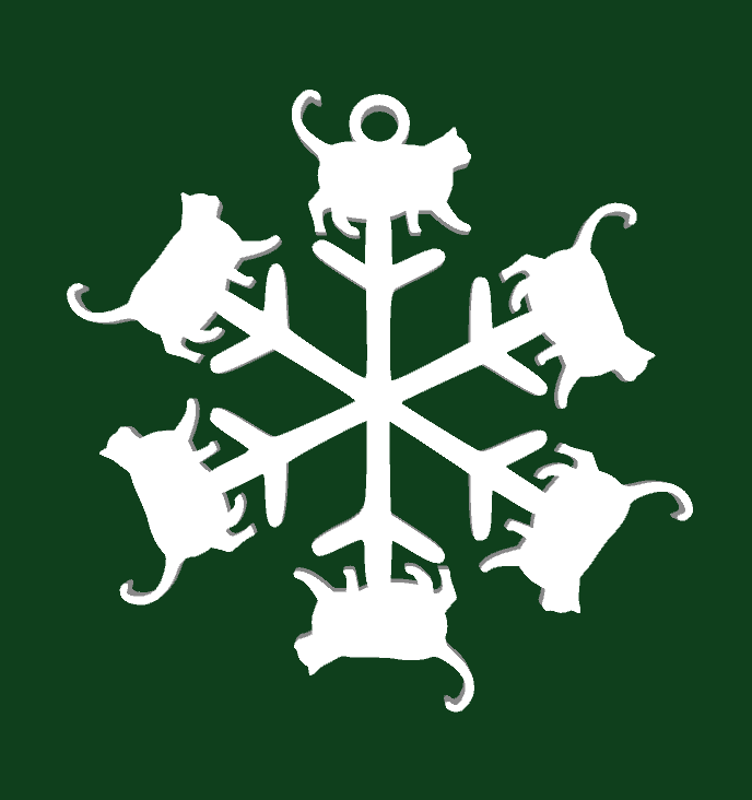 6 Bông Tuyết Mèo Trang Trí Cây Thông Noel