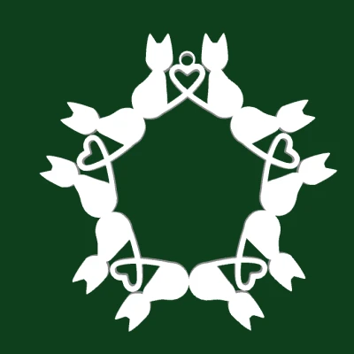 6 Bông Tuyết Mèo Trang Trí Cây Thông Noel