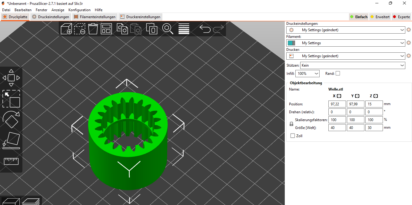 Trục D=40mm L=30mm Z=20