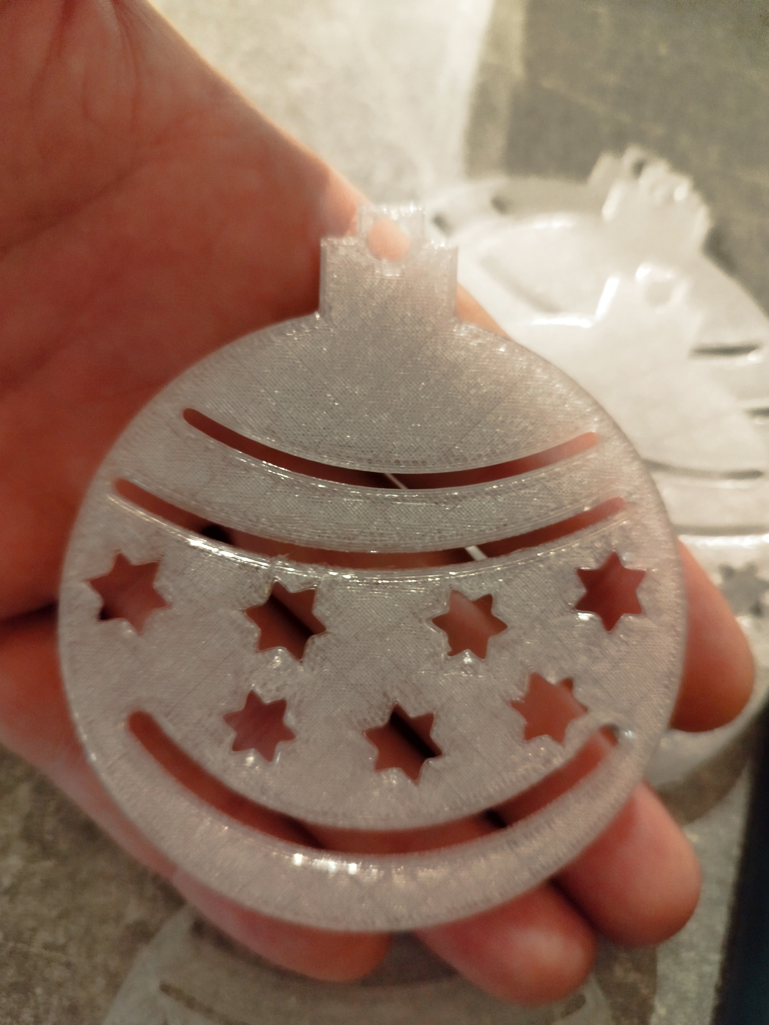 Quả châu cây thông Noel phẳng có ngôi sao