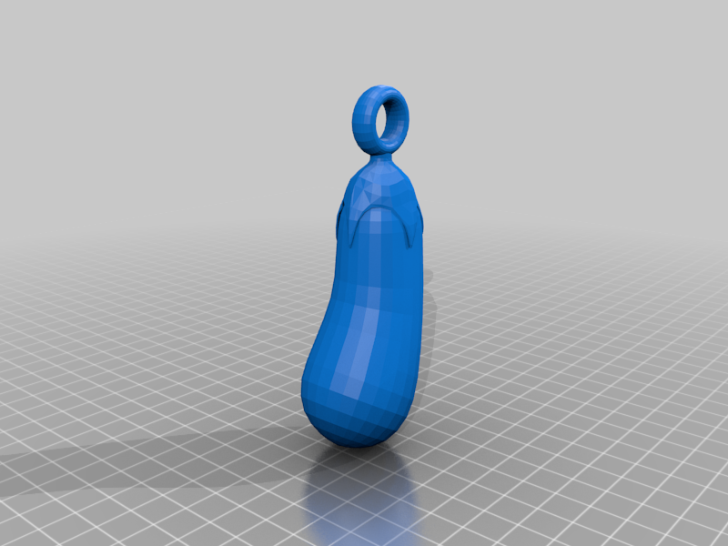 Mô Hình 3D Trang Trí Hình Quả Cà Tím