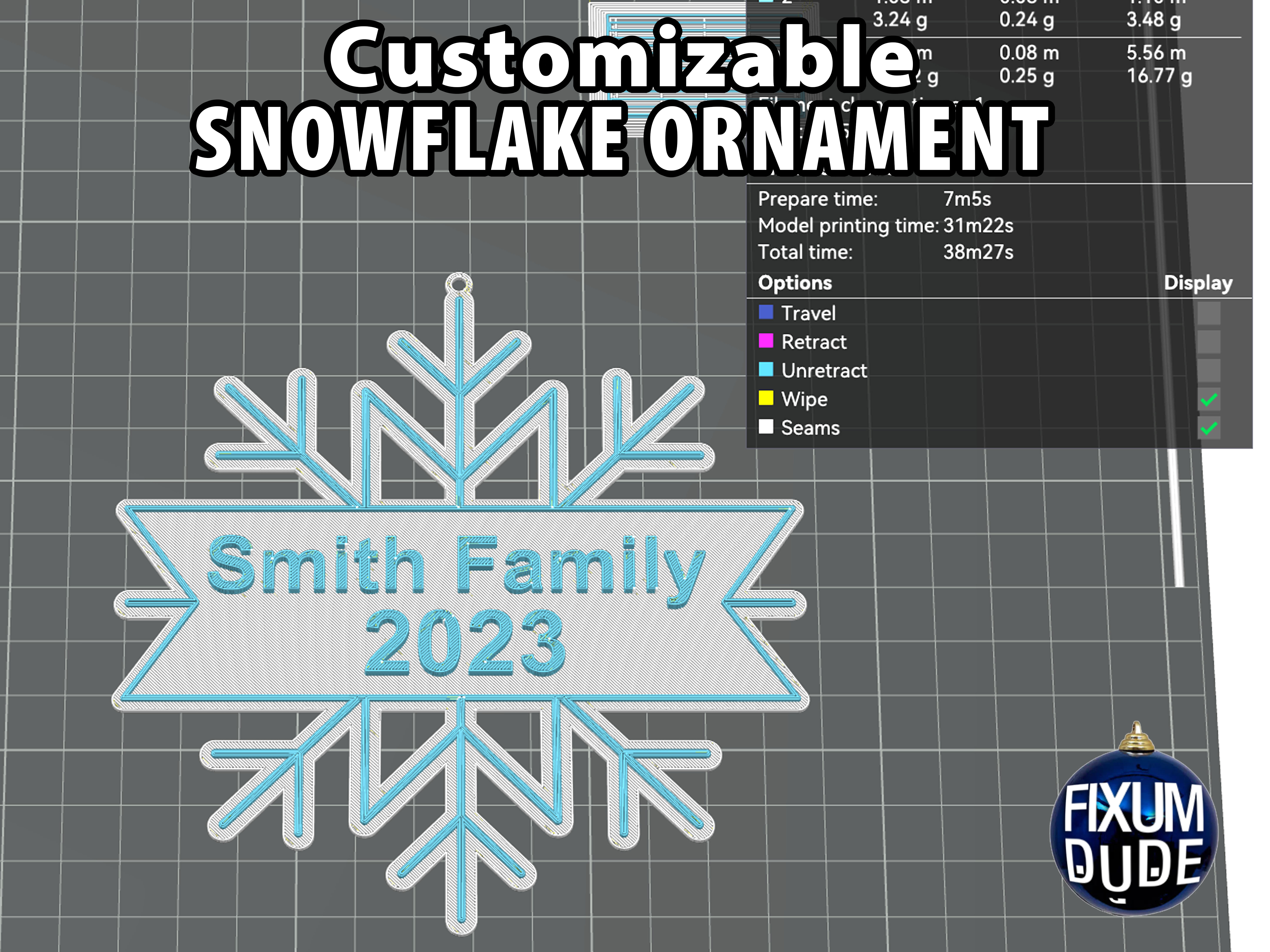 Móc Treo Trang Trí Bông Tuyết Tùy Chỉnh Được