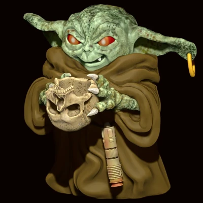 Baby Yoda Ác Quỷ (Grogu) – Mô Hình In 3D Mandalorian Hài Hước
