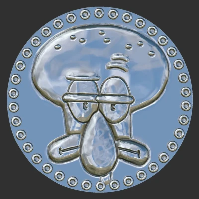 Đồng Xu Hai Mặt Handsome Squidward - Mẫu In 3D Vui Nhộn