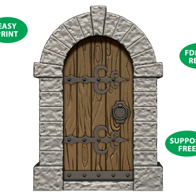 Cổng Lâu Đài và Viền Đá - In 3D Địa Hình Trung Cổ