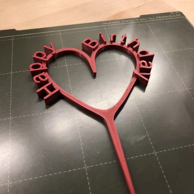 Chữ "Happy Birthday" Hình Trái Tim Cắm Bánh Kem