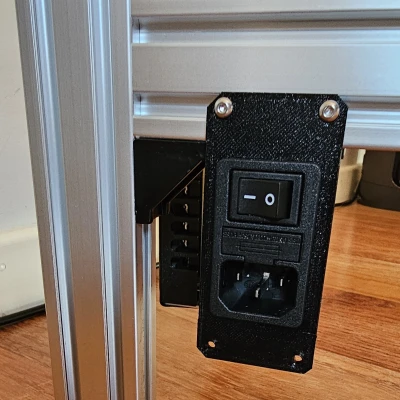 Giá đỡ và nắp ổ cắm điện IEC C14 cho thanh nhôm định hình 2020 hoặc 2040