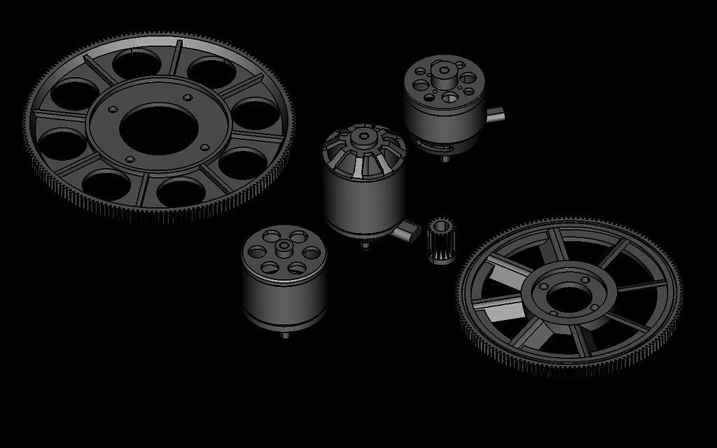 Motor Brushless 3S 300W + Bánh Răng