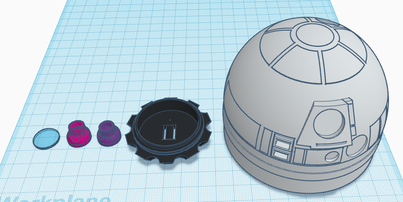 Estes 1301 R2-D2 Robot Hero Rocket - Chóp mũi R4, R5, R6 thay thế