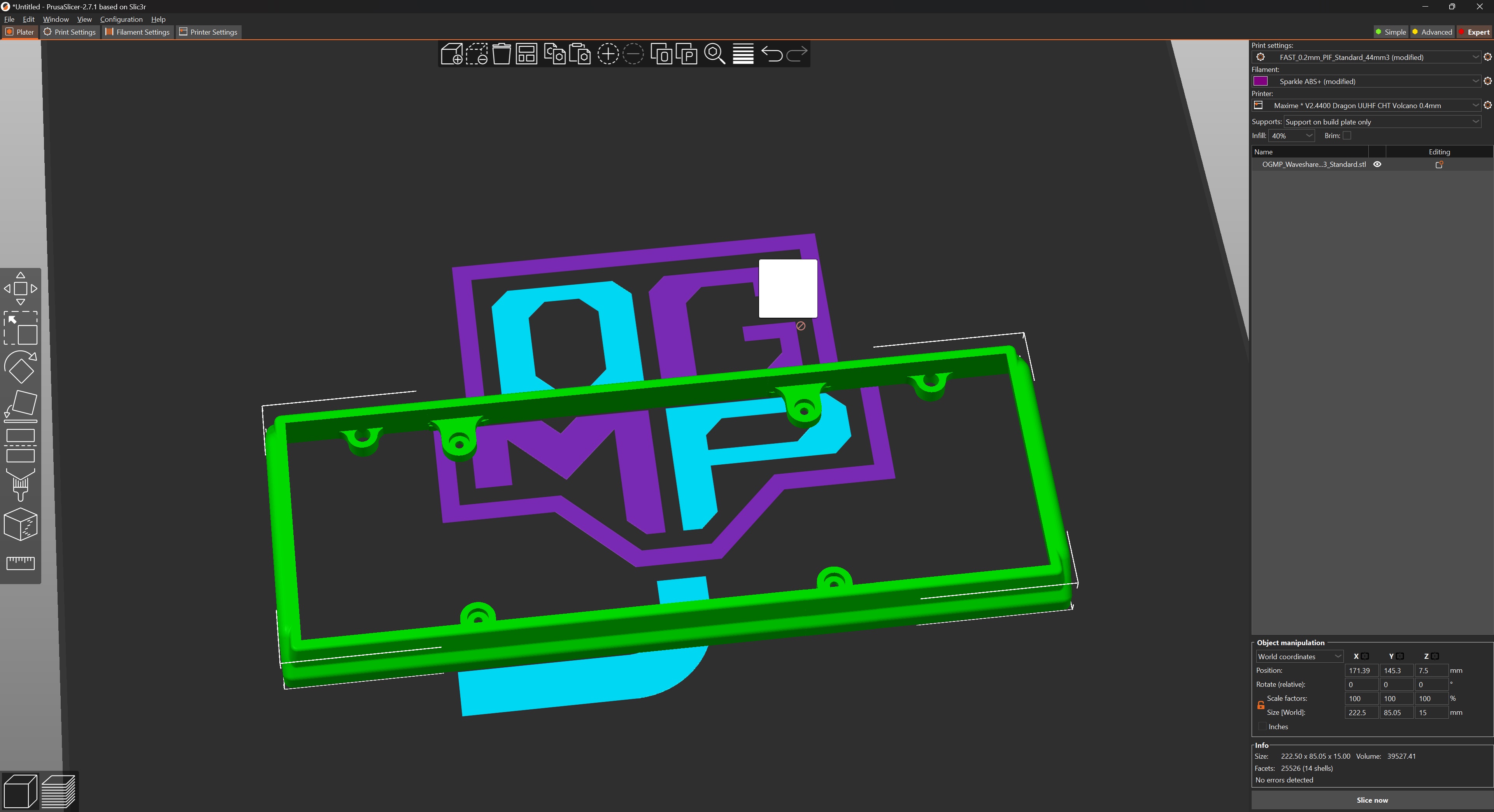 Khuôn Gắn Màn Hình Waveshare 7.9" DSI Cho K3 Sidepack