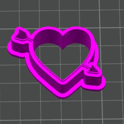 Khuôn Cắt Bánh Trái Tim Có Mũi Tên - Valentine