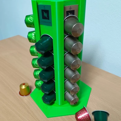 Kệ xoay đựng viên nén Nespresso (có/không có ổ bi) - Cao 240mm