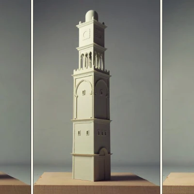 Mô Hình 3D Tháp Đồng Hồ Casablanca / La Tour de l'Horloge de Casablanca