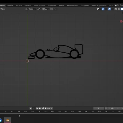 Mô hình xe Formula 1 (F1) vẽ theo kiểu Line Art